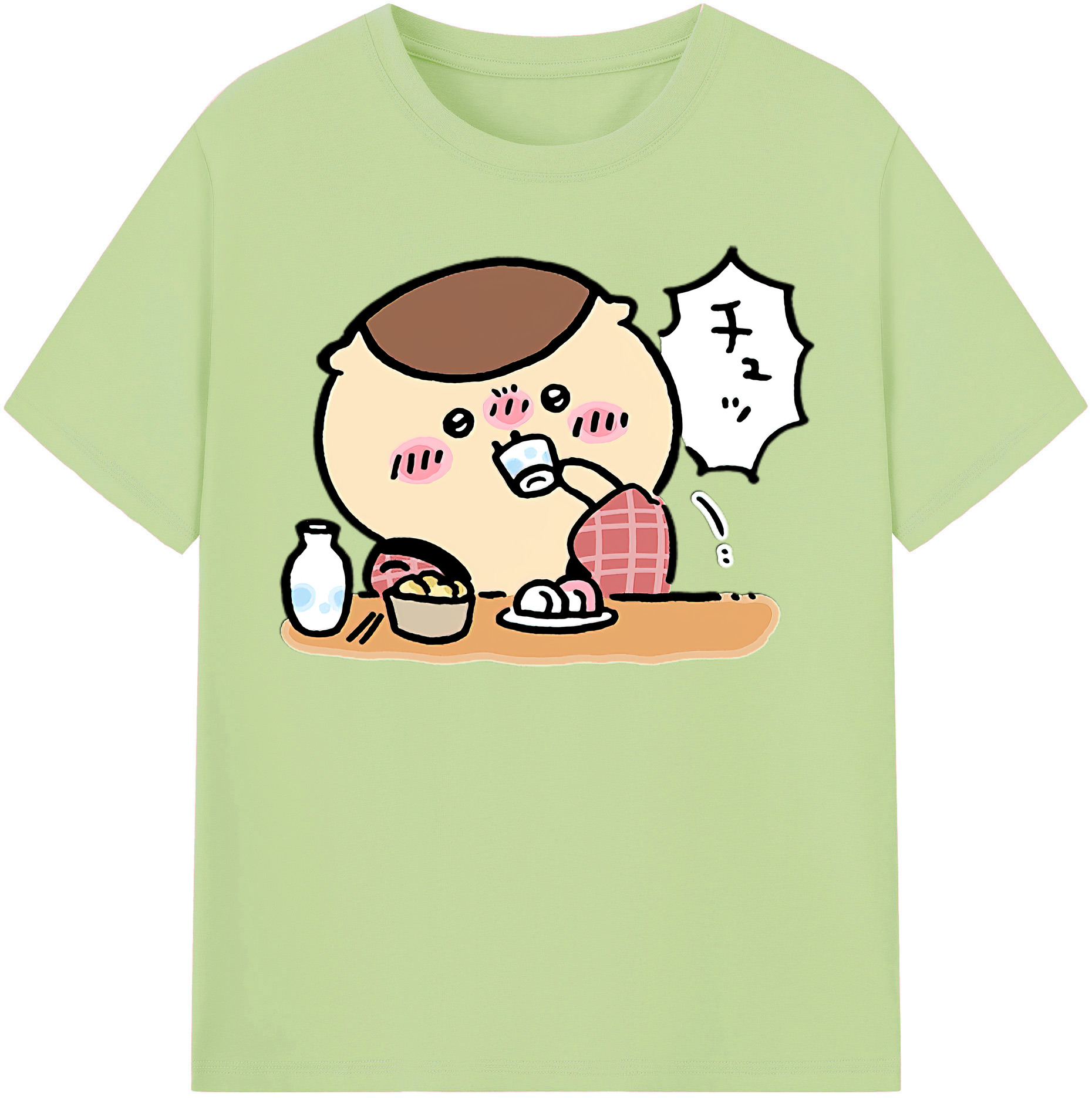（画像用） ちいかわ くりまんじゅう Chii-kawa kuri manjū 綿100％半袖Tシャツ（フロントプリント）